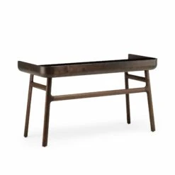 Harold Desk By De La Espada -Home Furnishing Shop 106HaroldDeskbyLucaNichettoinblackoiledwalnutandblackpaintedHDF back whitebkgrnd