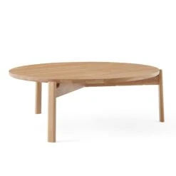 Passage Lounge Table By Menu -Home Furnishing Shop 9190039 Passage Lounge Table O90 Natural Oak Angle