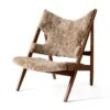 Knitting Chair In Sheepskin By Menu -Home Furnishing Shop 9682005 000P03ZZ Knitting Lounge Chair Walnut Sahara Angle