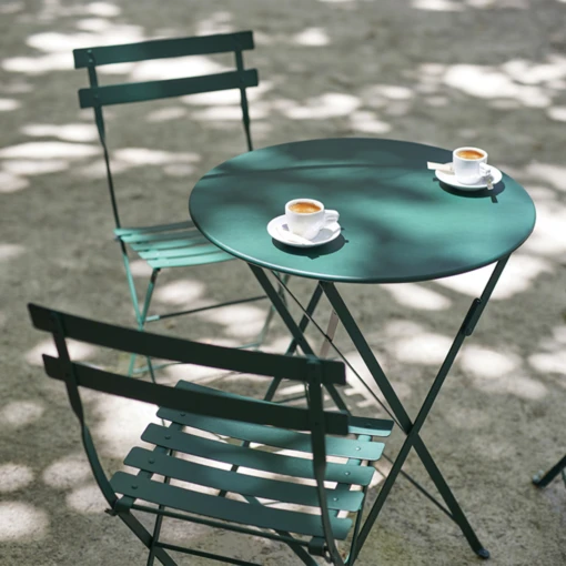 Clearance Pair Of Bistro Metal Chairs / Cotton White By Fermob - Image 2