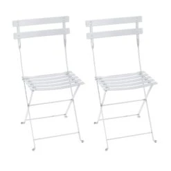 Clearance Pair Of Bistro Metal Chairs / Cotton White By Fermob