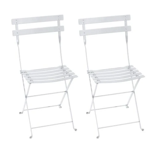 Clearance Pair Of Bistro Metal Chairs / Cotton White By Fermob
