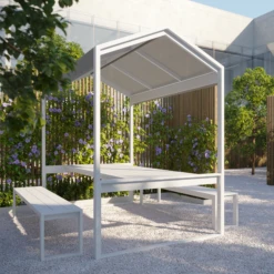 Eos Picnic Table By Case -Home Furnishing Shop Eos Picnic House Outdoor White Styleshot