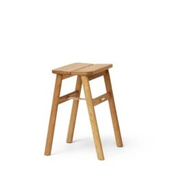 Angle Foldable Stool & Hook By Form And Refine -Home Furnishing Shop FormandRefine Angle foldable stool oak perspective