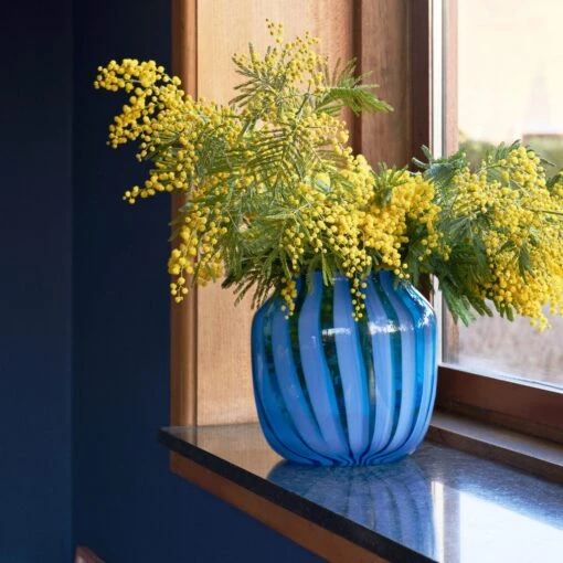 Light Blue Juice Vase Wide By Hay - Image 2