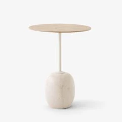 Lato LN8 & LN9 Side Table By &Tradition -Home Furnishing Shop LatoLN8 CremaDivaMarble amp LacqueredOak