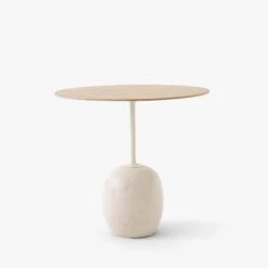 Lato LN8 & LN9 Side Table By &Tradition -Home Furnishing Shop LatoLN9 CremaDivaMarble amp LacqueredOak