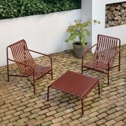 Palissade Lounge Chair High By Hay -Home Furnishing Shop PalissadeLoungeChairHigh PalissadeLowTableironred