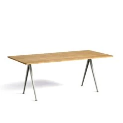 Pyramid Table 02 By Hay -Home Furnishing Shop Pyramid Table 02 L190 W85 Frame beige Top oak clear lacquered