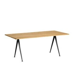 Pyramid Table 02 By Hay -Home Furnishing Shop Pyramid Table 02 L190 W85 Frame black Top oak clear lacquered