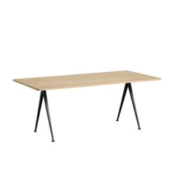 Pyramid Table 02 By Hay -Home Furnishing Shop Pyramid Table 02 L190 W85 Frame black Top oak matt lacquered