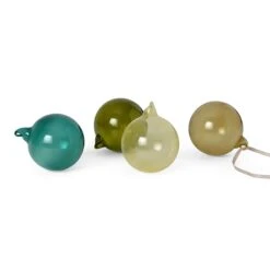 Set Of 4 Medium Glass Baubles / Mixed Dark By Ferm Living