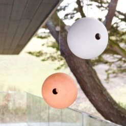 Birdball By Green And Blue -Home Furnishing Shop white and terracotta suspended birdballs by Green and blue